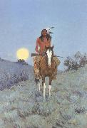 Frederic Remington The Outlier (mk43) USA oil painting artist